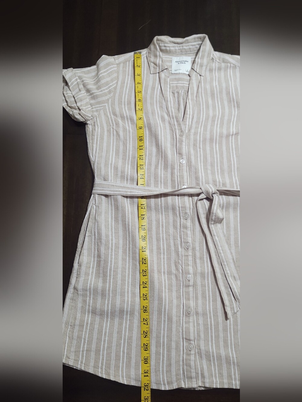 Abercrombie & Fitch Linen Blend Shirt Dress Sz S - Picture 9 of 9